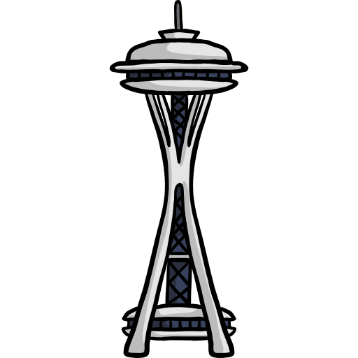 Space needle landmark space needle monuments icon