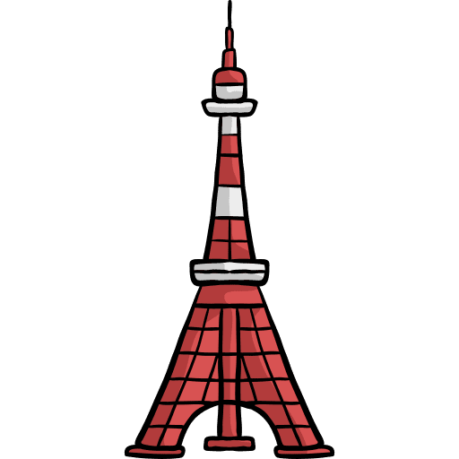 Tokyo tower building tokyo tower monument icon