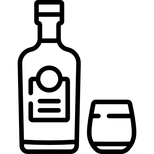 Rum alcohol bottle alcoholic drink icon