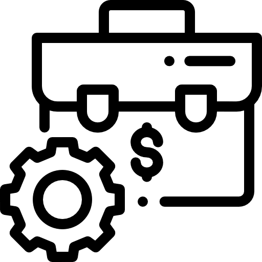 Business dollar setting briefcase icon Business dollar setting briefcase icon