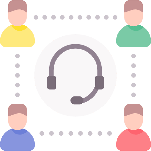 Call center agent teamwork communications assistance icon