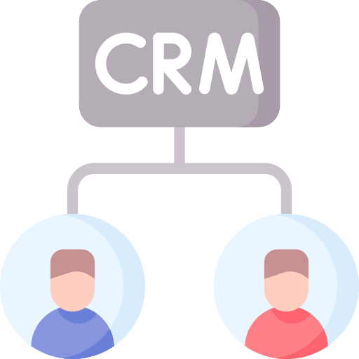 Crm business and finance client customer icon