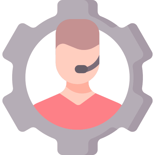 Call center agent phone support headset icon Call center agent phone support headset icon