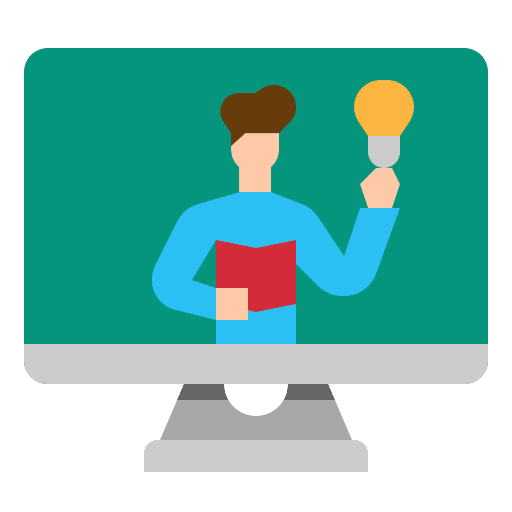 Elearning online class video education icon Elearning online class video education icon