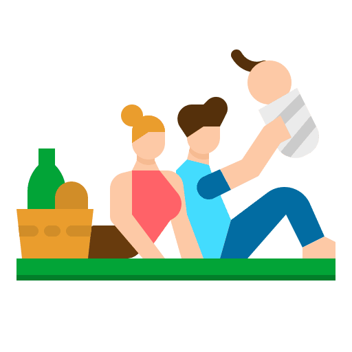 Picnic supermarket holidays family icon Picnic supermarket holidays family icon