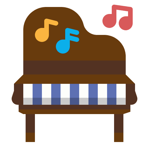 Piano music instrument music and multimedia icon Piano music instrument music and multimedia icon