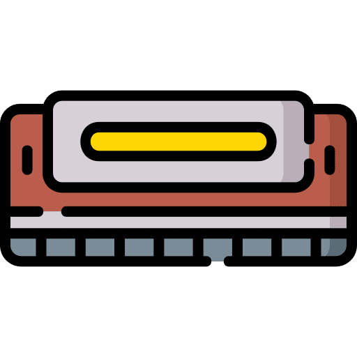 Harmonica music and multimedia musical instrument music icon