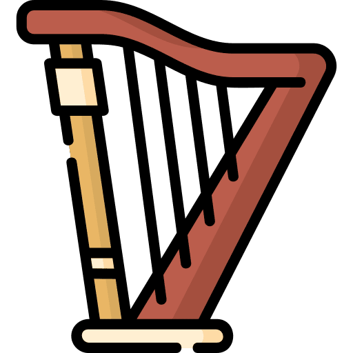 Harp string instrument music and multimedia lyre icon Harp string instrument music and multimedia lyre icon