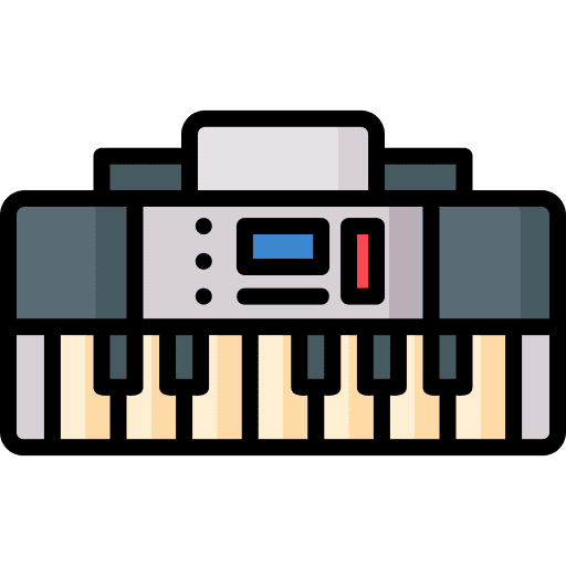 Keyboard music synthesizer musical instrument icon Keyboard music synthesizer musical instrument icon