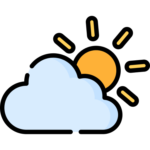 Sun weather cloudy sky icon