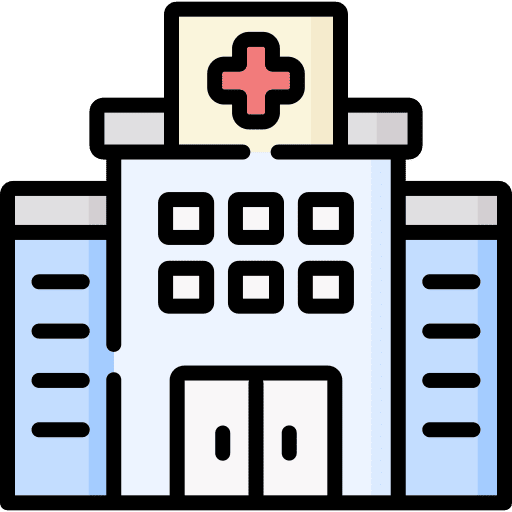 Hospital buildings hospital architecture and city icon