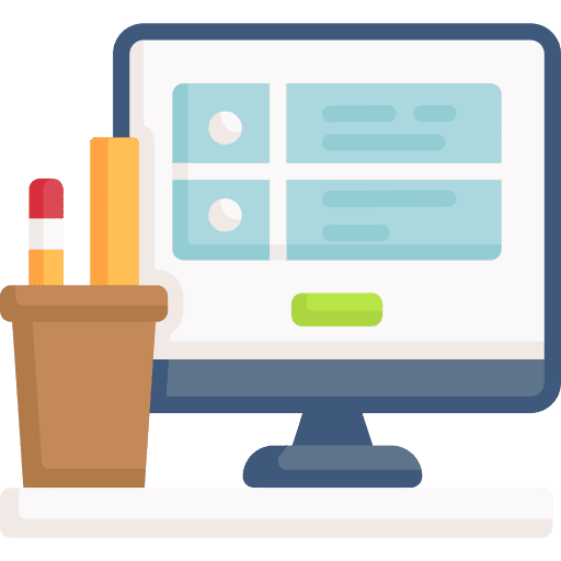 Online learning pencil case test tasks icon Online learning pencil case test tasks icon