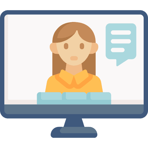 Online lesson speech bubble brunette avatar icon Online lesson speech bubble brunette avatar icon