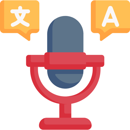 Translation language communications microphone icon Translation language communications microphone icon