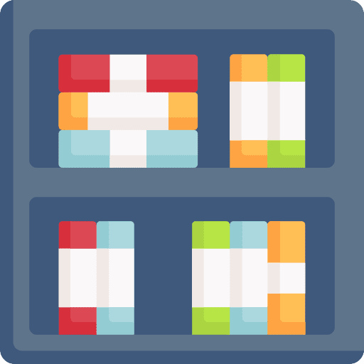 Bookshelf furniture and household books storage icon Bookshelf furniture and household books storage icon