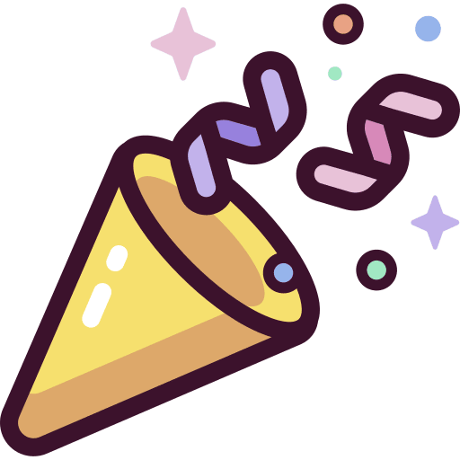 Confetti birthday and party birthday event icon