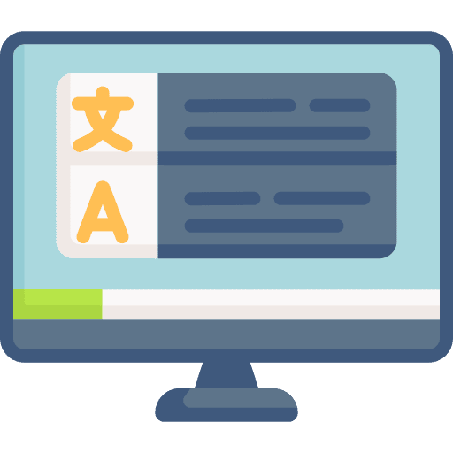 Online lesson languages lesson monitor icon Online lesson languages lesson monitor icon