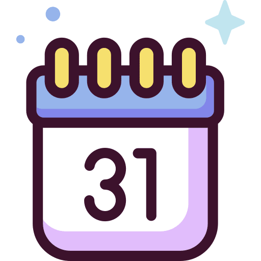 Calendar time and date new years eve celebration icon Calendar time and date new years eve celebration icon