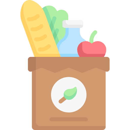 Groceries food and restaurant fast food goods icon