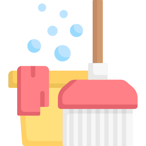 Housekeeping furniture and household dust house cleaning icon