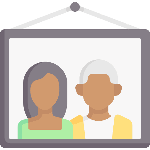 Parents kid and baby parents frame icon