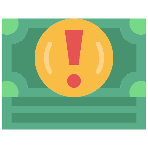 Crisis banking exclamation mark financial icon