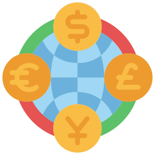 Currency money dollar global icon Currency money dollar global icon