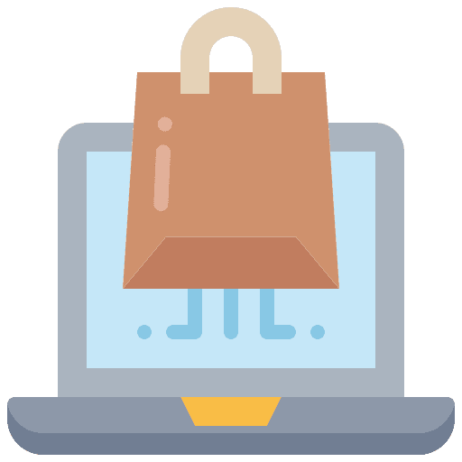 Ecommerce commerce and shopping laptop financial icon Ecommerce commerce and shopping laptop financial icon