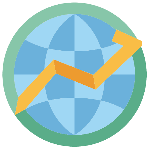 Global economy graph economy chart icon Global economy graph economy chart icon