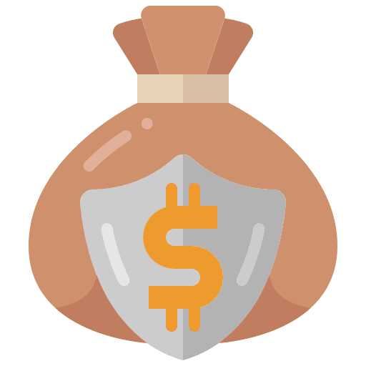 Investment insurance safety security shield icon Investment insurance safety security shield icon