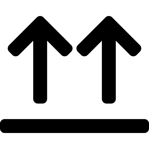 This side up two arrows uploading upload icon