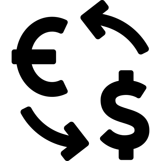 Currency exchange dollar changing bank icon Currency exchange dollar changing bank icon