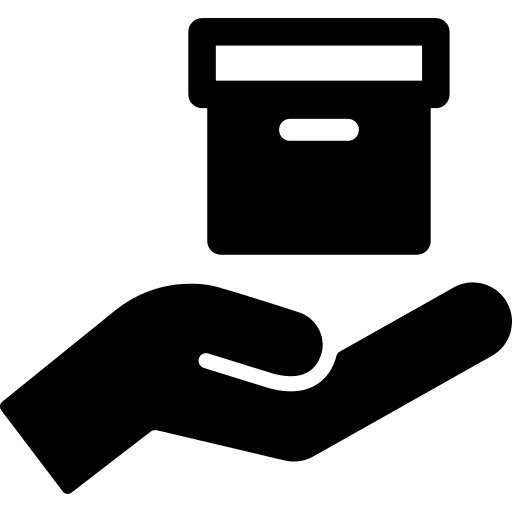 Box hand gesture commerce selling icon Box hand gesture commerce selling icon