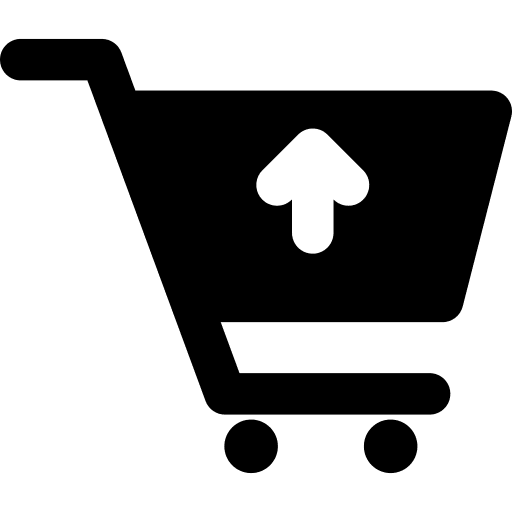 Up arrow supermarket online store shopping cart icon Up arrow supermarket online store shopping cart icon