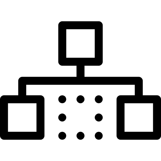 Scheme connection network squares icon