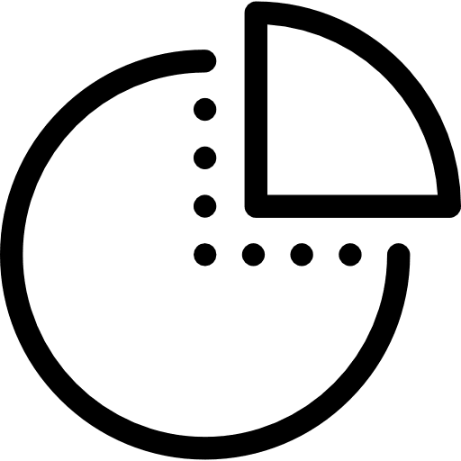 Pie chart marketing business finances icon