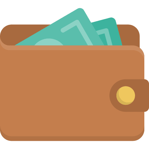 Wallet card holder billfold icon