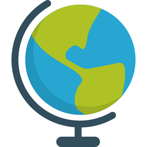 Earth globe maps and location earth grid planet icon