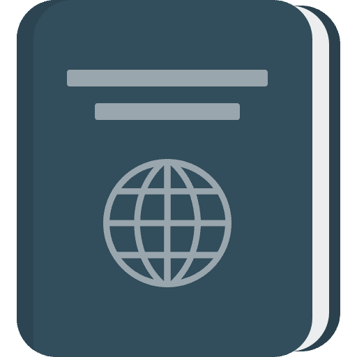 Passport travel document technology icon