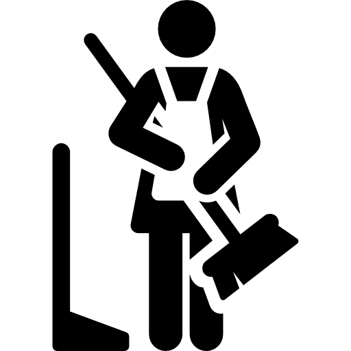 Sweeping maid people cleaning icon Sweeping maid people cleaning icon