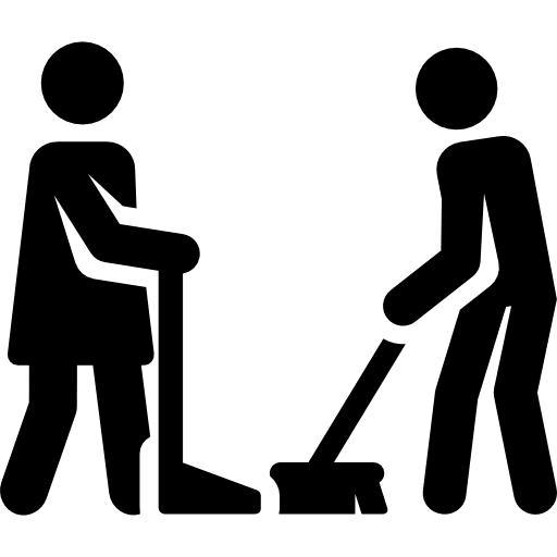 Cleaning people mop housekeeping icon Cleaning people mop housekeeping icon