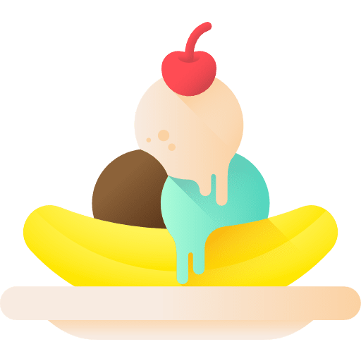 Banana split split food and restaurant food icon Banana split split food and restaurant food icon