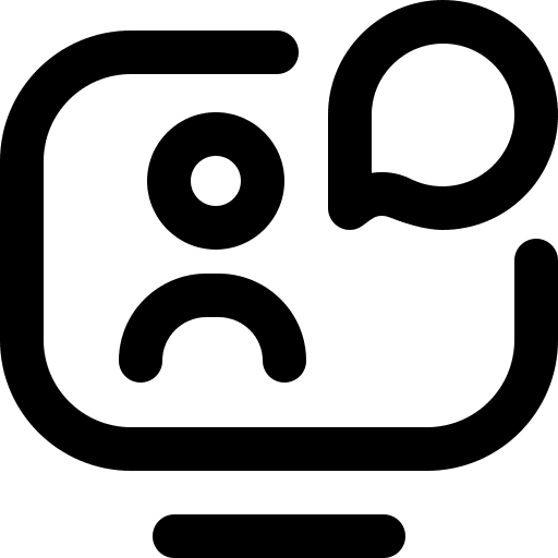 Monitor chat videocall communications icon Monitor chat videocall communications icon