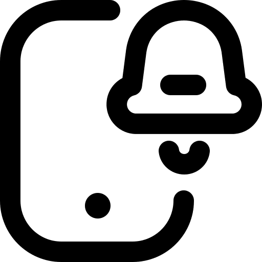 Notification ringing bell smartphone icon Notification ringing bell smartphone icon