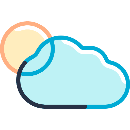 Weather app cloudy weather sun icon