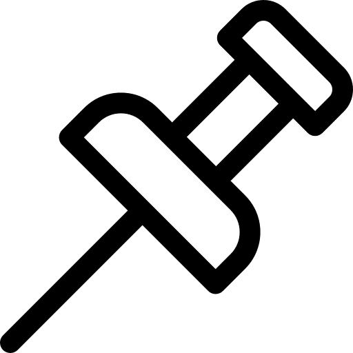 Pin thumbtack office material push pin icon