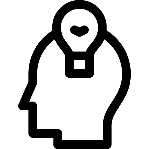 Think idea head light bulb icon Think idea head light bulb icon