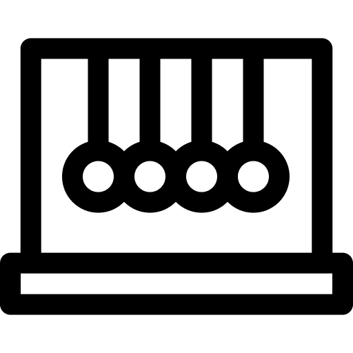 Physics pendulum newtons cradle laboratory icon Physics pendulum newtons cradle laboratory icon