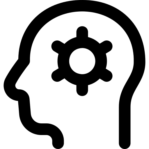 Development gear mind control process icon Development gear mind control process icon