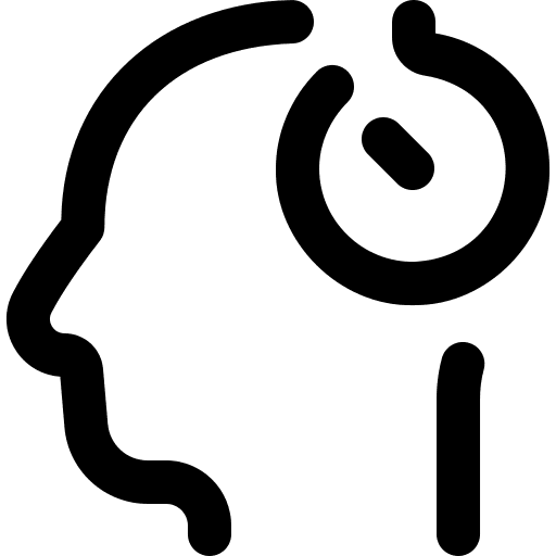 Punctuality head watch user icon Punctuality head watch user icon